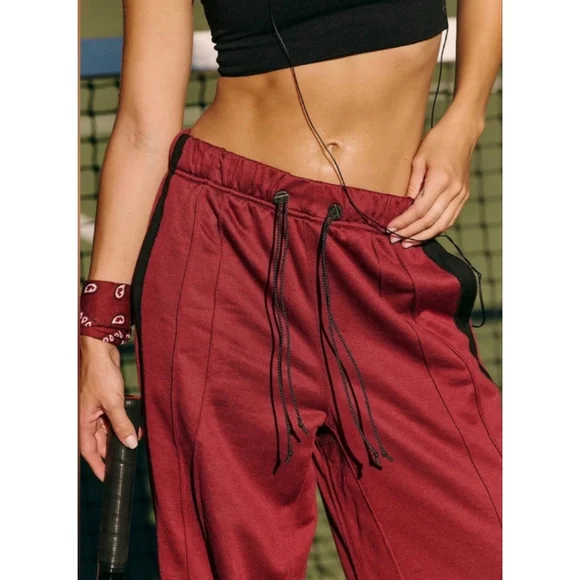 Free People Fineline Track Pants NWOT Size Medium Sour Cherry FP Movement - Picture 3 of 7